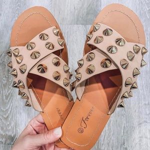 Studded Taupe Sandals